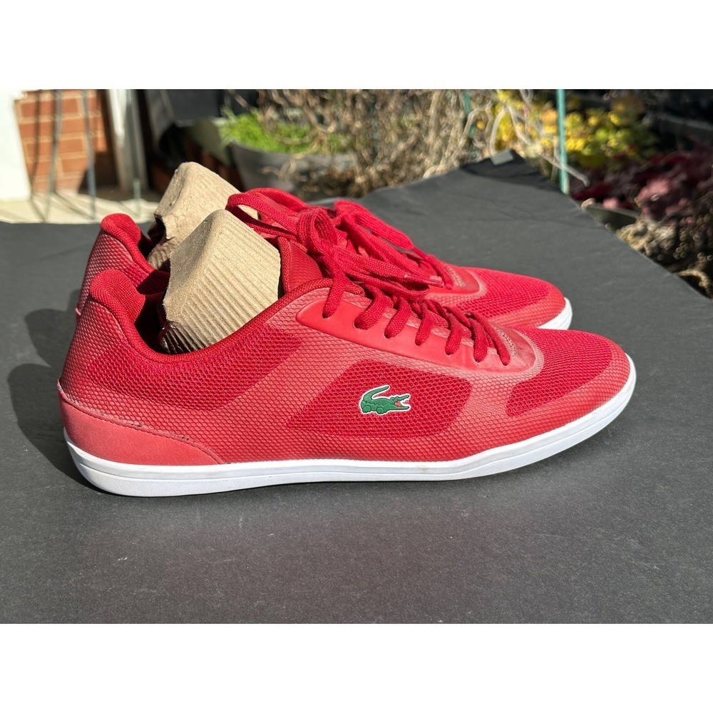 Lacoste Court Minimal Sport Red‎ Mesh Lace Up Sneakers Men's Size 11
